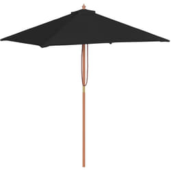 vidaXL Parasol de jardin avec mât en bois noir 150x200 cm - TU