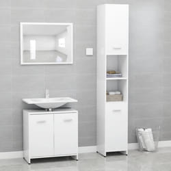 vidaXL Ensemble de meubles de bain 3 pcs Blanc Bois d'ingénierie - TU