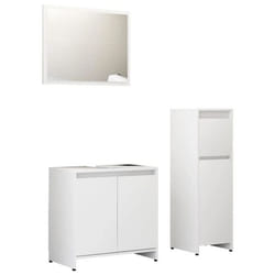 vidaXL Ensemble de meubles de bain 3 pcs Blanc Bois d'ingénierie - TU