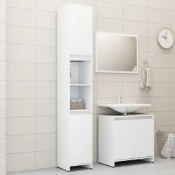 vidaXL Ensemble de meubles de bain 3 pcs Blanc Bois d'ingénierie - TU