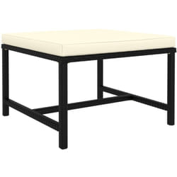 Vidaxl - Repose-pied sectionnel avec coussin Noir Résine tressée