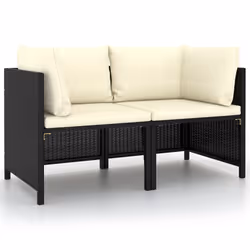 VidaXL 313512, Noir, Rotin, Acier, Adultes et enfants, 57 cm