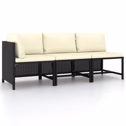VidaXL 313519, Noir, Rotin, Acier, Adultes et enfants, 57 cm