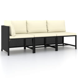 VidaXL 313519 banc de jardin Rotin, Acier