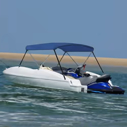 vidaXL Auvent bimini à 2 arceaux Bleu marine 180x130x110 cm - TU