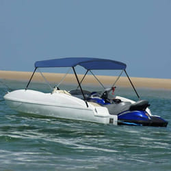 vidaXL Auvent bimini à 2 arceaux Bleu marine 180x130x110 cm - TU
