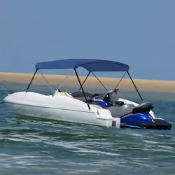 vidaXL Auvent bimini à 2 arceaux Bleu marine 180x150x110 cm