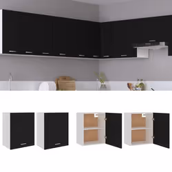 vidaXL Armoires suspendue "Lyon"s 2 pcs Noir 50x31x60 cm - TU