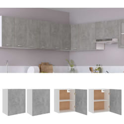 Armoires suspendues 2 pcs Gris béton 50x31x60 cm Aggloméré