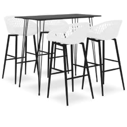 vidaXL Ensemble de bar 5 pcs Noir et blanc - TU