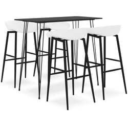 Set Da Bar 5 Pz Nero E Bianco