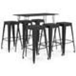 vidaXL Ensemble de bar 7 pcs Noir - TU