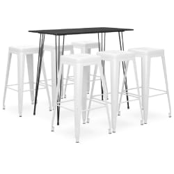 vidaXL Ensemble de bar 7 pcs - Noir et Blanc