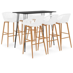 vidaXL Ensemble de bar 7 pcs Noir et blanc - TU