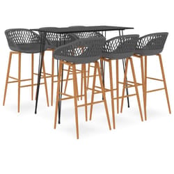 vidaXL Ensemble de bar 7 pcs Noir et gris - TU
