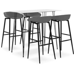 Vidaxl Ensemble De Bar 5 Pcs Blanc Et Gris