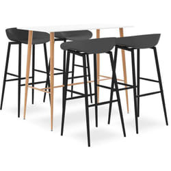 Vidaxl Ensemble De Bar 5 Pcs Blanc Et Gris