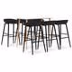 vidaXL Ensemble de bar 7 pcs Blanc et noir