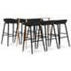 vidaXL Ensemble de bar 7 pcs Blanc et noir