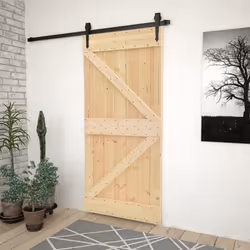 vidaXL Porte coulissante avec kit de quincaillerie 80x210cm Pin massif