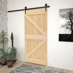 Vidaxl - Porte coulissante avec kit de quincaillerie 90x210cm Pin massif