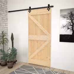 vidaXL Porte coulissante avec kit de quincaillerie 90x210cm Pin massif