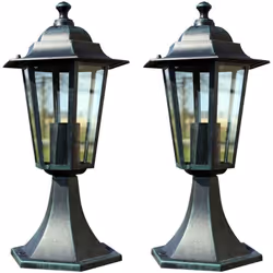 Cet ensemble de 2 lampes de jardin, d’une hauteur de 41 cm, est un éclairage décoratif idéal pour les jardins, les patios, le ...