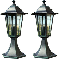 Lampes de jardin 2 pcs Vert foncé/Noir Aluminium Vidaxl