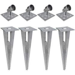 Piquets de poteau d'appui 4 pcs Acier Vidaxl