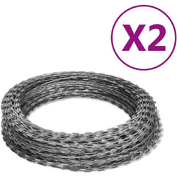 Vidaxl - Fils barbelés hélicoïdaux nato 2 pcs Rouleaux de fil Acier 100m
