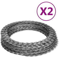 Vidaxl - Fils barbelés hélicoïdaux nato 2 pcs Rouleaux de fil Acier 60 m
