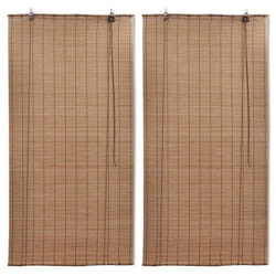 vidaXL Stores roulants en bambou 2 pcs 80x160 cm Marron - TU