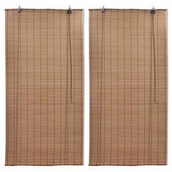 vidaXL Stores roulants en bambou 2 pcs 100x160 cm Marron - TU