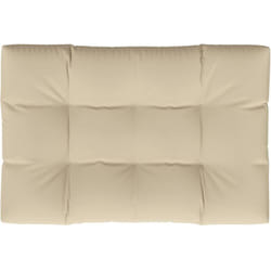 Coussin de palette beige 120x80x12 cm tissu