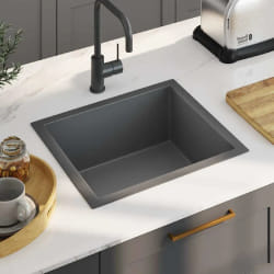 vidaXL Évier de cuisine fait main Noir Acier inoxydable - TU
