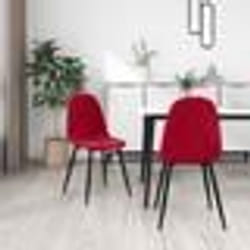 vidaXL Chaises à manger lot de 2 Rouge bordeaux Velours