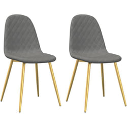 Vidaxl - Chaises à manger lot de 2 Gris clair Velours