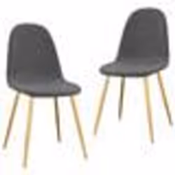 vidaXL Chaises à manger lot de 2 Gris foncé Velours - TU