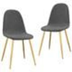 vidaXL Chaises à manger lot de 2 Gris foncé Velours - TU