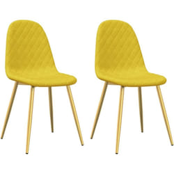 Vidaxl - Chaises à manger lot de 2 Jaune moutarde Velours