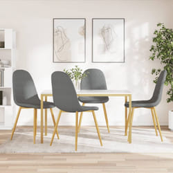 Vidaxl - Chaises à manger lot de 4 Gris clair Velours
