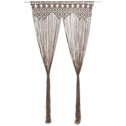 Rideau en macramé Taupe 140x240 cm Coton