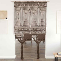 vidaXL Rideau en macramé Taupe 140x240 cm Coton - TU