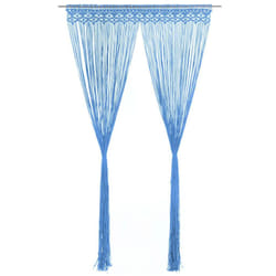 vidaXL Rideau en macramé Bleu 140x240 cm Coton