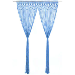 Rideau en macramé Bleu 140x240 cm Coton Vidaxl