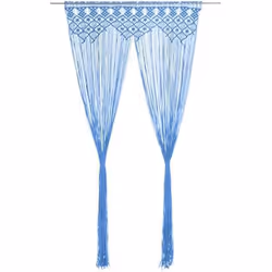 vidaXL Rideau en macramé Bleu 140x240 cm Coton