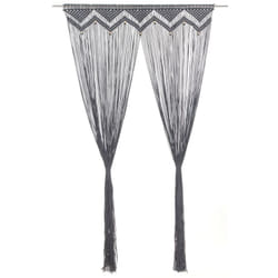 Rideau en macramé Anthracite 140x240 cm Coton - Vidaxl