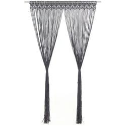 vidaXL Rideau en macramé Anthracite 140x240 cm Coton
