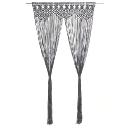 vidaXL Rideau en macramé Anthracite 140x240 cm Coton - TU