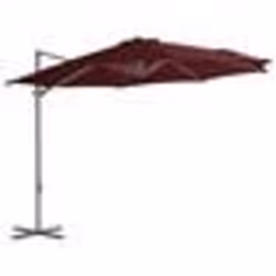 vidaXL Parasol de jardin en porte-à-faux mât en acier rouge bordeaux - TU